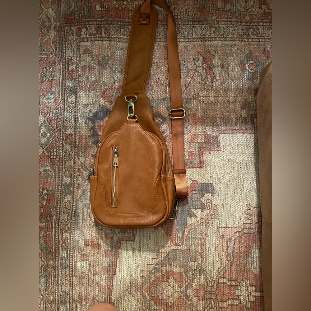Brown sling bag